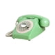 thumbnail image 1 of Teléfono de disco giratorio de estilo vintage, teléfono con cable europeo, estilo años 60, con campana de metal, estilo retro. Verde, 1 of 5