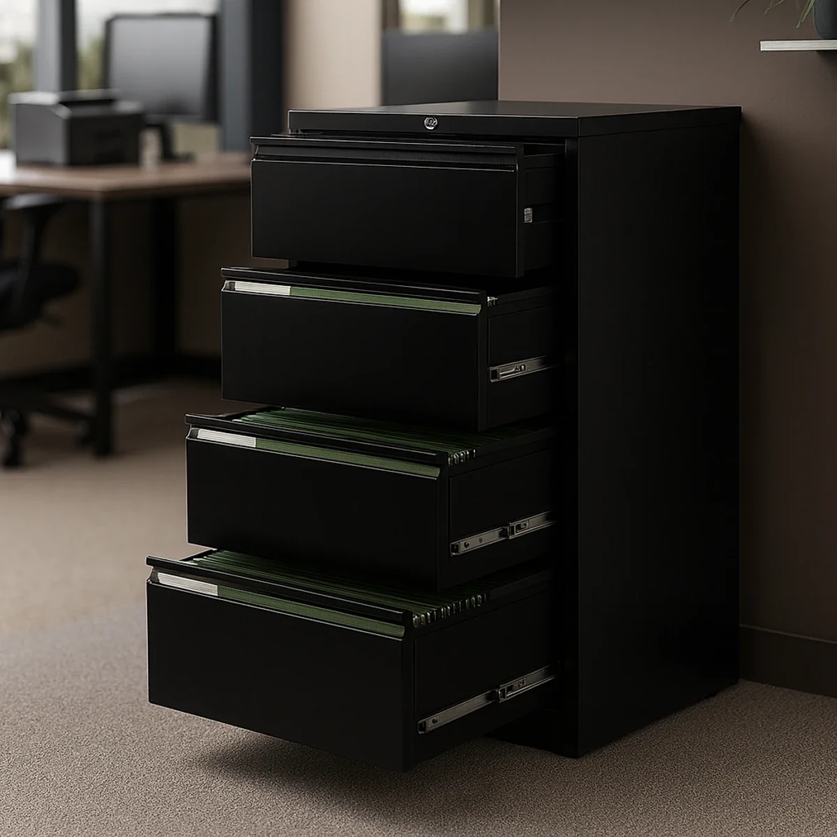 Recilock - Kardex Doble 4 Cajones - Linea Black Sa-sc-s02