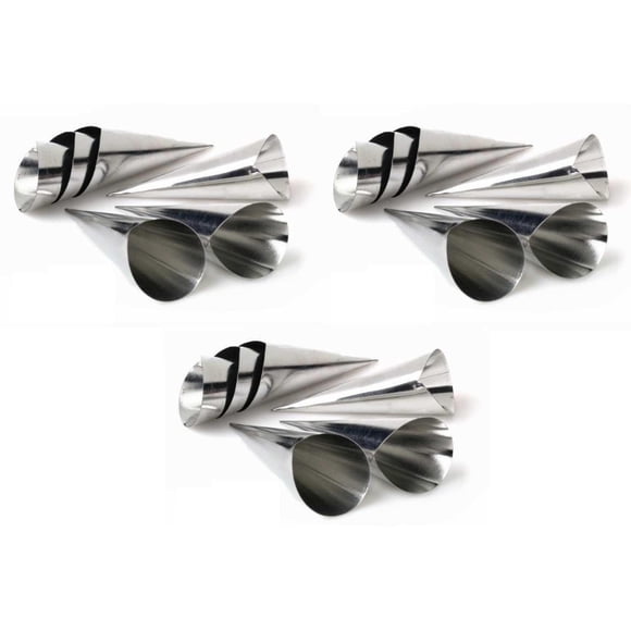 Pack X18 Cono Molde Para Cannoli Cachito Croissant Pan Danes Gris