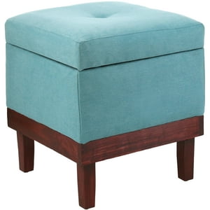 Máxima Design - Pouf Baúl Emilia Celeste Grabado 45X45X46 Cm