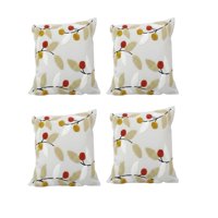 Genérico - Set De 4 Fundas De Cojin Bordadas 45X45Cm Blanco 02