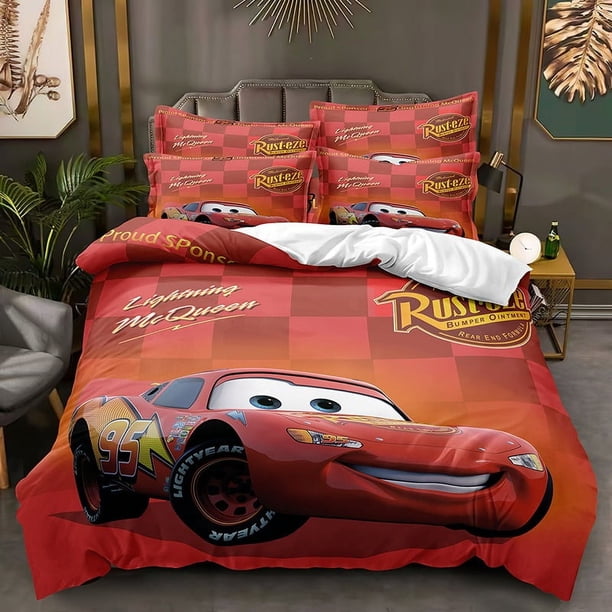 Suitable for decorating bedrooms 100% polyester, 3D digital printing, Lightning McQueen cartoon bedding set Gifts for children Bed Sheets
