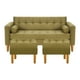 thumbnail image 1 of Sofa Retro 3c + 2 Pouf Felpa 04 Verde Musgo, 1 of 6