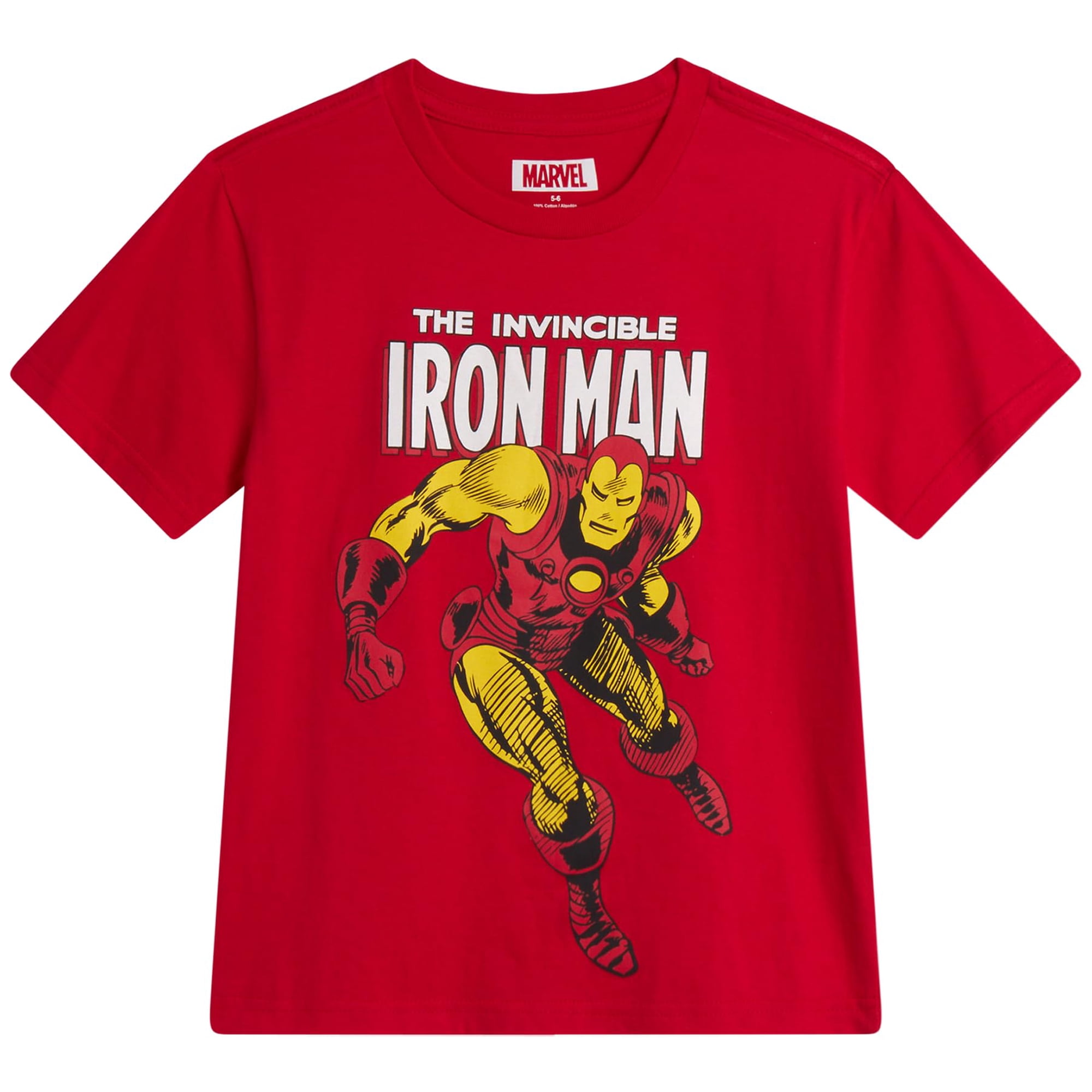 Remera Gráfica Para Niños Marvel Iron Man Roja Talle 14-16