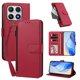 thumbnail image 2 of Funda con Billetera para [Xiaomi 17] con Bolsillo Zipper y Tarjetero Rojo, 2 of 6