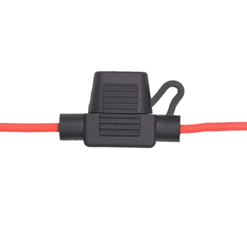 Ioensy - Portafusibles 20A, Cable Protector Negro Húmedo De 14 Awg Para Barcos, Camiones Y Automóviles