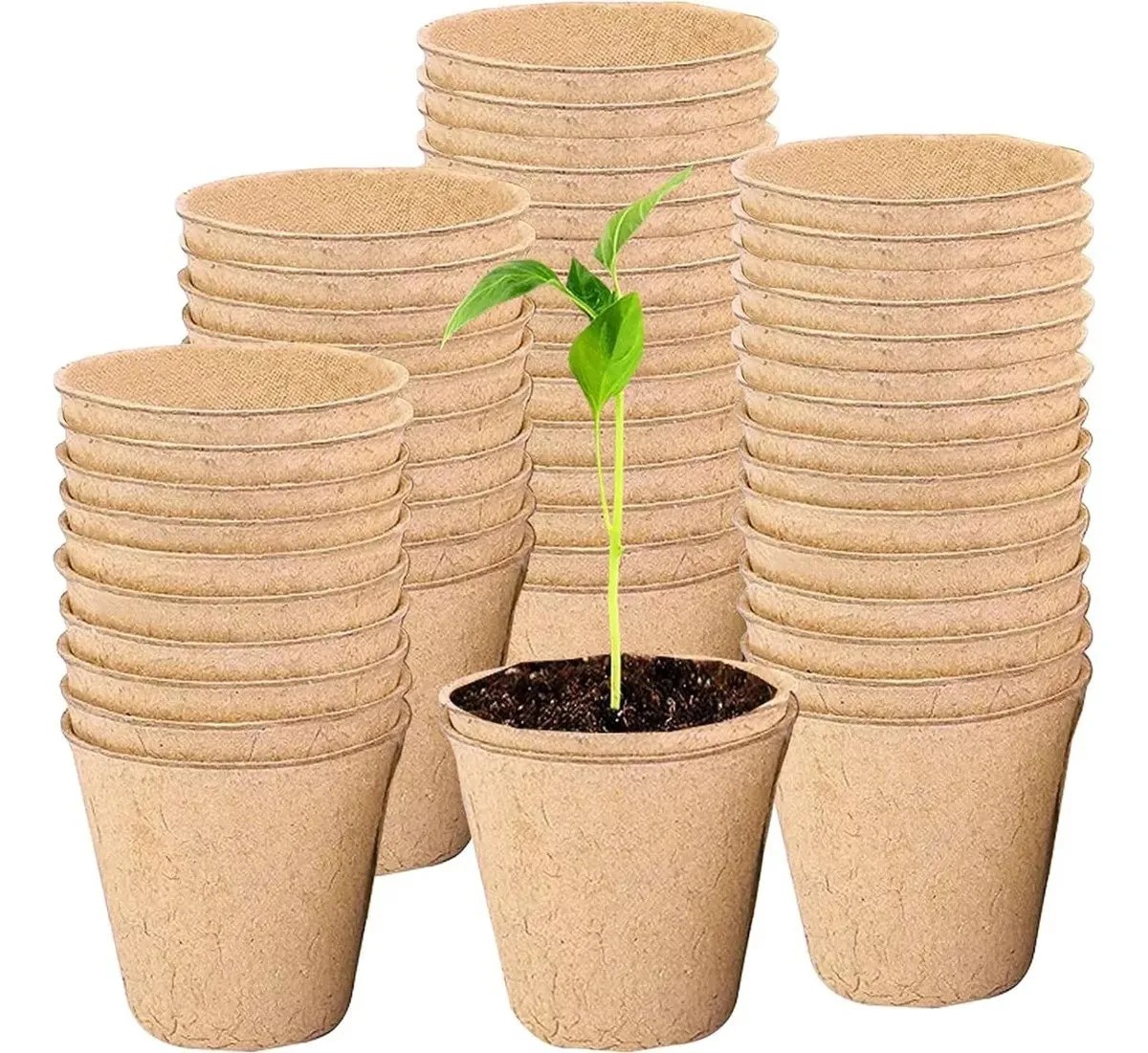 Genérica - 50Pcs Macetero Biodegradables Fibra Coco Germinación Orgánanica