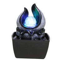 Bothyi - Fuente De Cascada Creativa Adorno De Luces Led Feng Shui Sala De Estar A