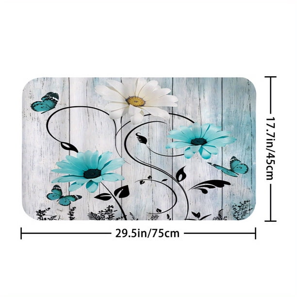 1pc/4pcs Non-Slip Bathroom Rugs and Shower Curtain Set with Flower and Butterfly Pattern and 12 Hooks - U Shaped Toilet Mat and Toilet Cover - Home Decor and Bathroom Accessories