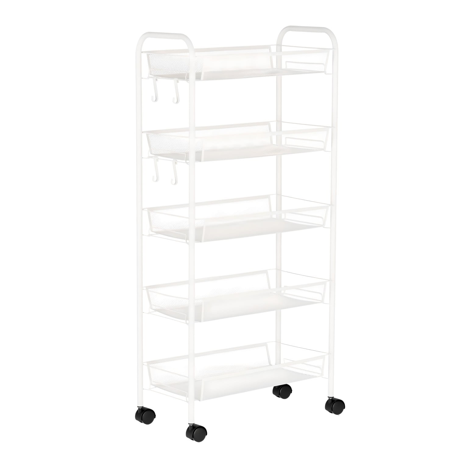 Pro Chef - Carro Organizador Multiuso Acero Blanco 5 Bandejas Removibles