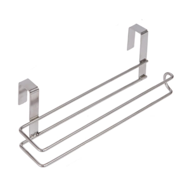 Portarrollos de papel higiénico de acero inoxidable resistente y fácil de limpiar, soportes para rollos de cocina y soportes para envoltorios de papel Dos ganchos