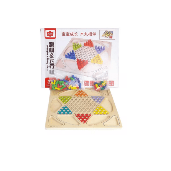 Tablero Chino y Ludo de Madera Juego Didáctico Para Niños - PB-C2