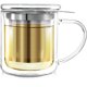 thumbnail image 1 of Teabloom Personal Tea Maker Insulated Heatproof Glass Cup, 1 of 3