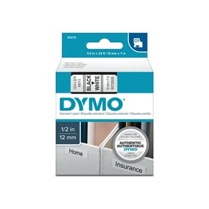 Cinta D1 Dymo 12Mmx7M Negro-Blanco