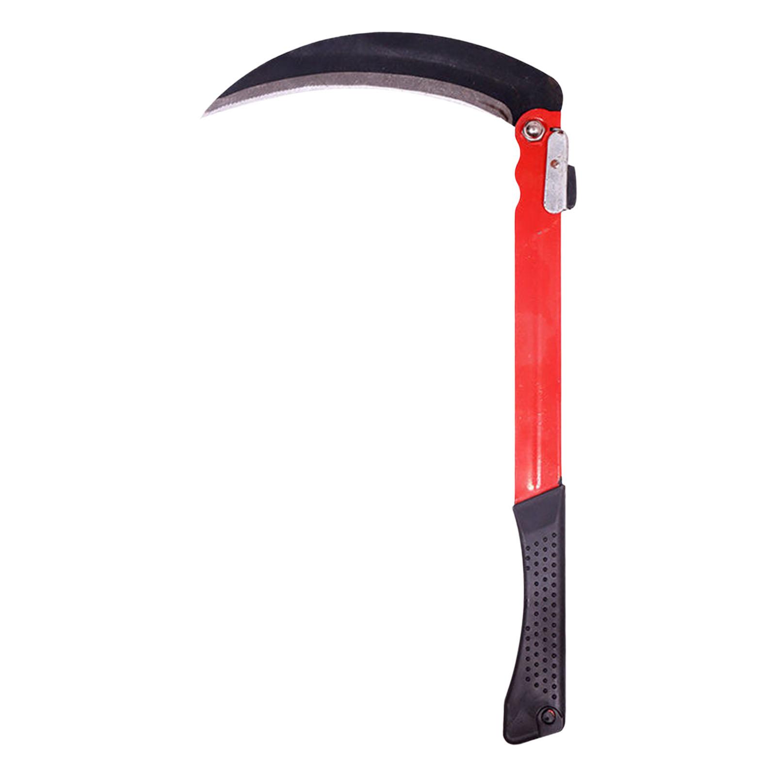 Ioensy - Hoz De Mano De Acero Plegable Portátil Plegable Para Jardinería Mango Cuadrado De Cultivo De Césped