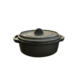 Mini Cacerola Ovalada Con Tapa Fierro 12,5Cm Negro Lugano