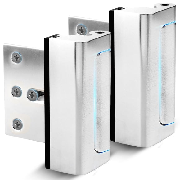 Cerradura de refuerzo de puerta Dwell+Good (paquete de 2), níquel