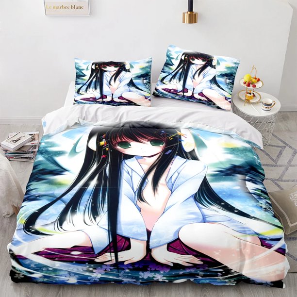 Kawaii Sexy Girl Bedding Set Duvet Cover Comforter Pillowcase Boys Girls Adults Bedroom Bed Sheets