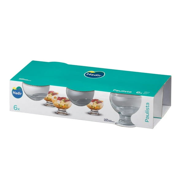 Set 6 Copas Postre Paulista 220mL Vidrio Nadir Transparente
