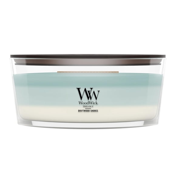Vela WoodWick Driftwood Shores 454 g con Mecha Crujiente