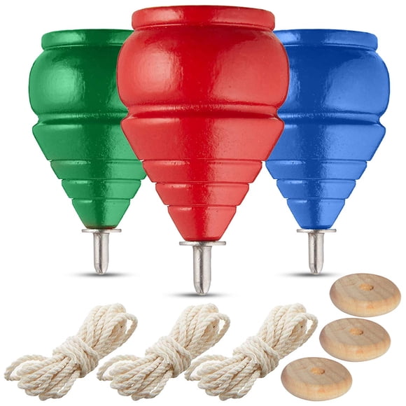 Juego de trompos YAJUA Classic de madera con bolsa, 3 unidades