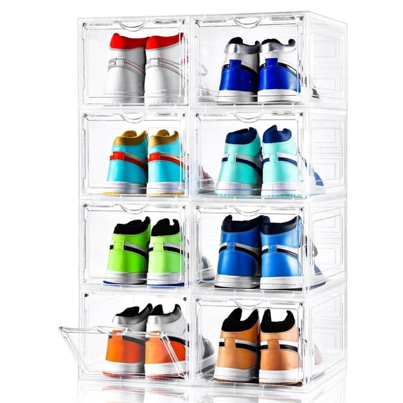 Caja Para Guardar Zapatos Upgraded Tamaño Xl Plástico Transparente Paquete De 8