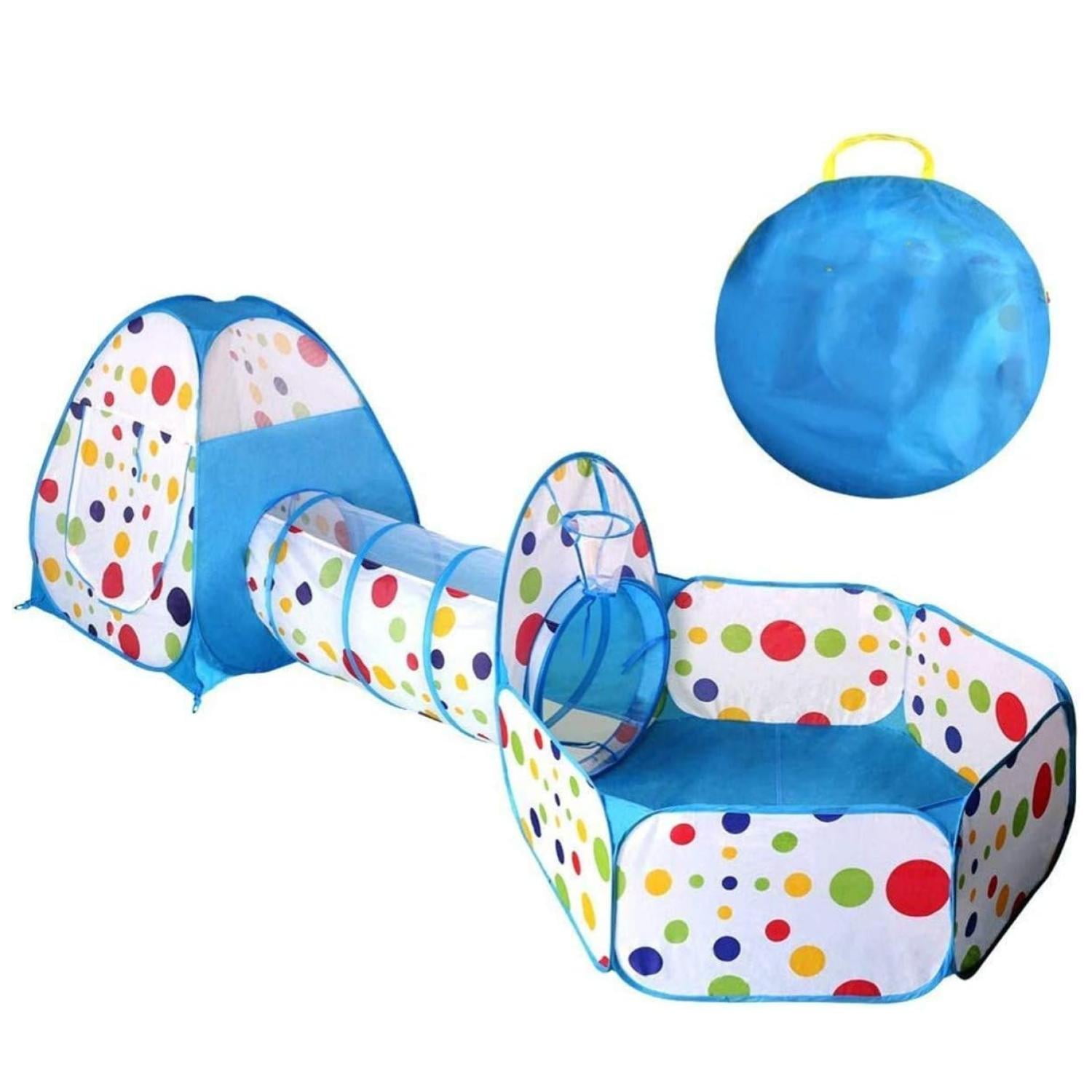 Genérico - Juguete Carpa 3 En 1 Tunel Piscina De Pelotas Infantil Azul