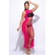 thumbnail image 2 of Vestido Largo De Algodón Sin Mangas Con Flecos Y Aberturas Color Rosa Intenso (para Mujer), 2 of 4