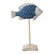 thumbnail image 2 of Escultura De Pez De Madera Sobre Soporte Para Balcón, Escritorio, Entrada, Estatua De Pez, Figura Azul, 2 of 5