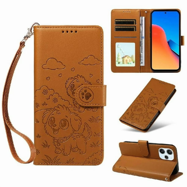 Funda Billetera FOXDOCK Compatible con Xiaomi Redmi 12 4G/5G, Diseño Perrito Tierno, Ranuras para Tarjetas y Soporte Plegable
