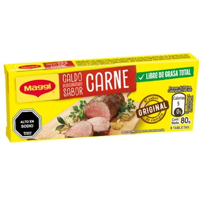 Caldo Sabor Carne (8 Tabletas) Caja 80 G Maggi