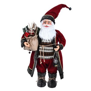 Bothyi - Adornos Derechos De La Estatua De La Estatuilla De Los Juguetes De La Felpa De Papá Noel Para La Fiesta Interior