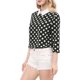 thumbnail image 1 of INSPIRE CHIC Blusa de Mujer con Cuello Peter Pan en Contraste, Mangas 3/4, Camisa L Negra, 1 of 8