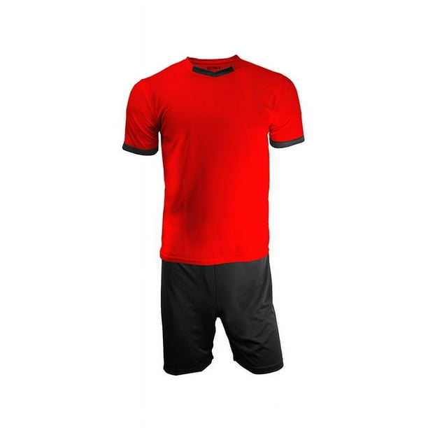 Uniforme De Futbol Infantil Mizar Negro y Rojo Talla 16