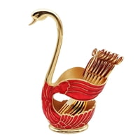 Bothyi - Cisne Vajilla Soporte Base Cubiertos Palillos Tenedores Cubiertos Set Rojo