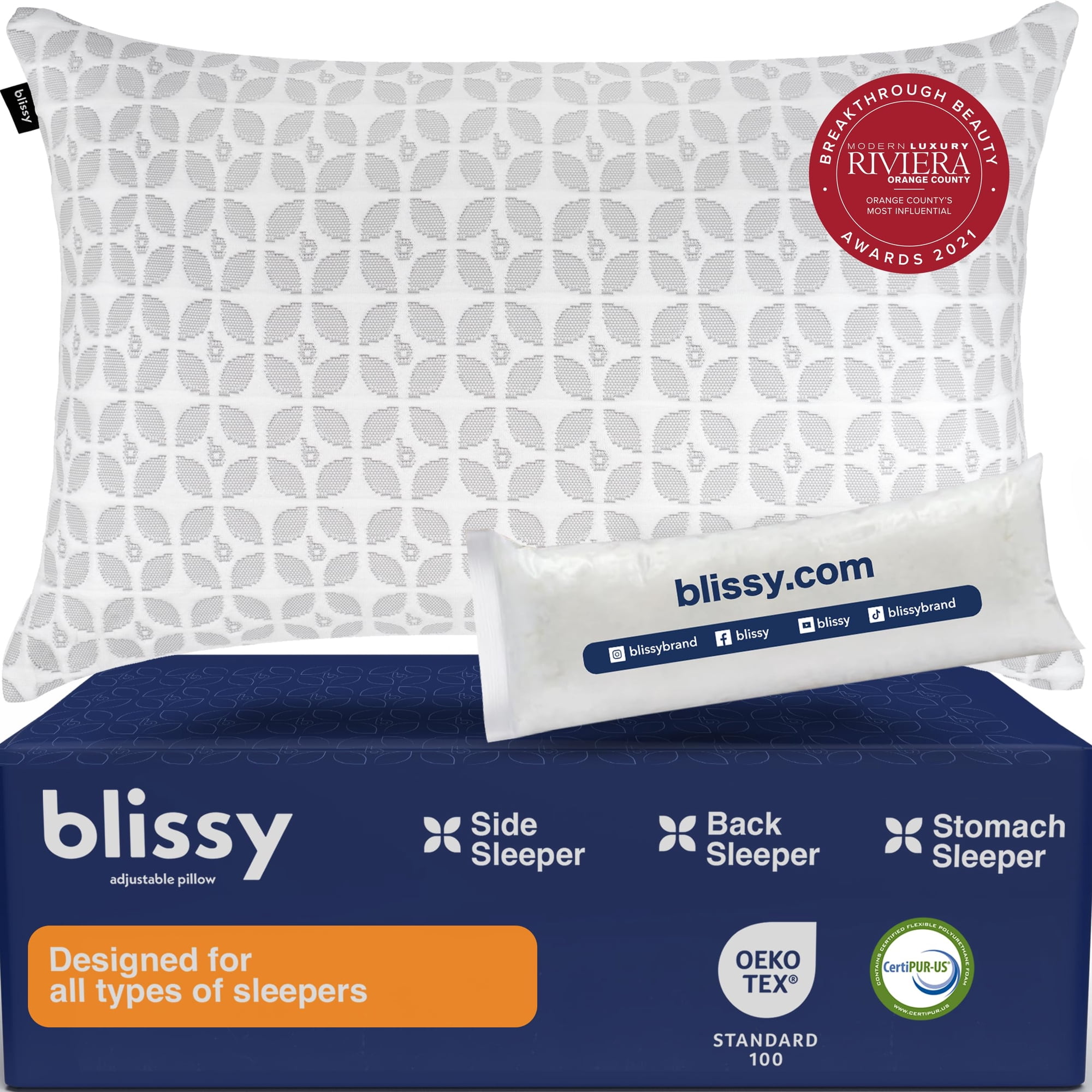Almohada Viscoelástica Blissy De Gel Refrescante Ajustable, Tamaño King