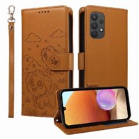 Funda Billetera Foxdock Compatible Con Samsung Galaxy A32 5G, Diseño Perrito Tierno, Ranuras Para Tarjetas Y Soporte Plegable
