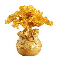 Magideal - Árbol De Dinero De Año Nuevo De Estilo Chino, Adorno En Maceta, Árbol De Piedras Preciosas De Oro, Decoración De Bonsái De Árbol De La Suerte De Estilo A