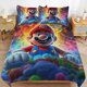 thumbnail image 1 of Super Mario Bed Duvet Cover Microfiber Bedding Sets 3D Printed Lightweight 3 Piece Comforter Sets for Kids Boys Girls, 1 of 5