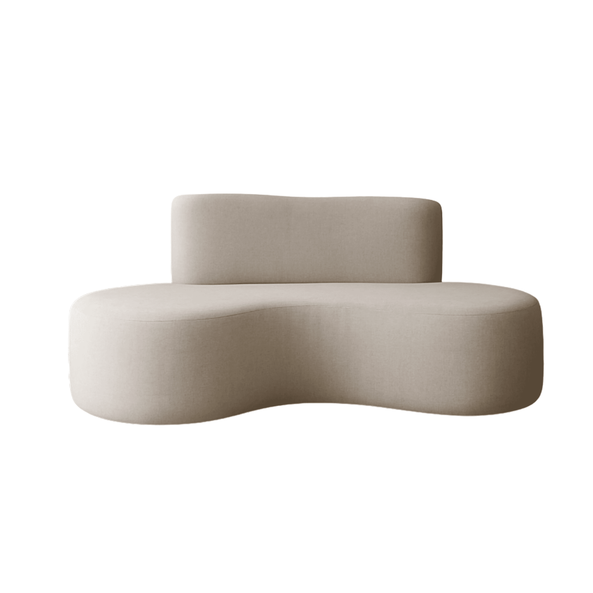 Mueblart - Sofá Curvo Moderno 4 Cuerpos Eco Cuero Beige