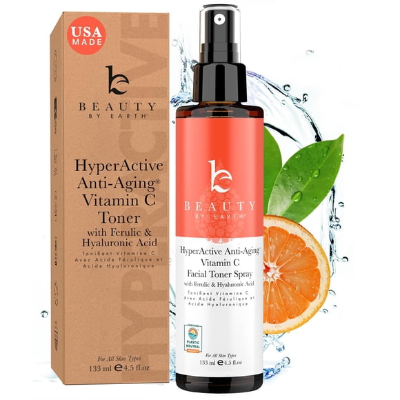 Tónico Facial Beauty by Earth Vitamina C Iluminador de Piel 240 mL