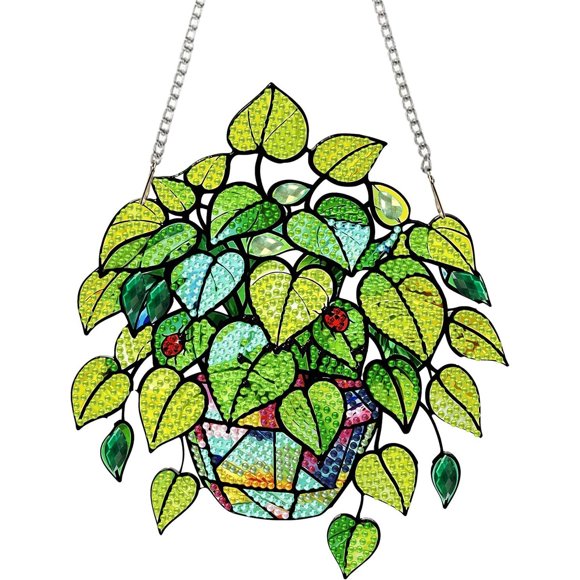 Gemozaic Plant Hanging Diamond Art Kit, Window Pe