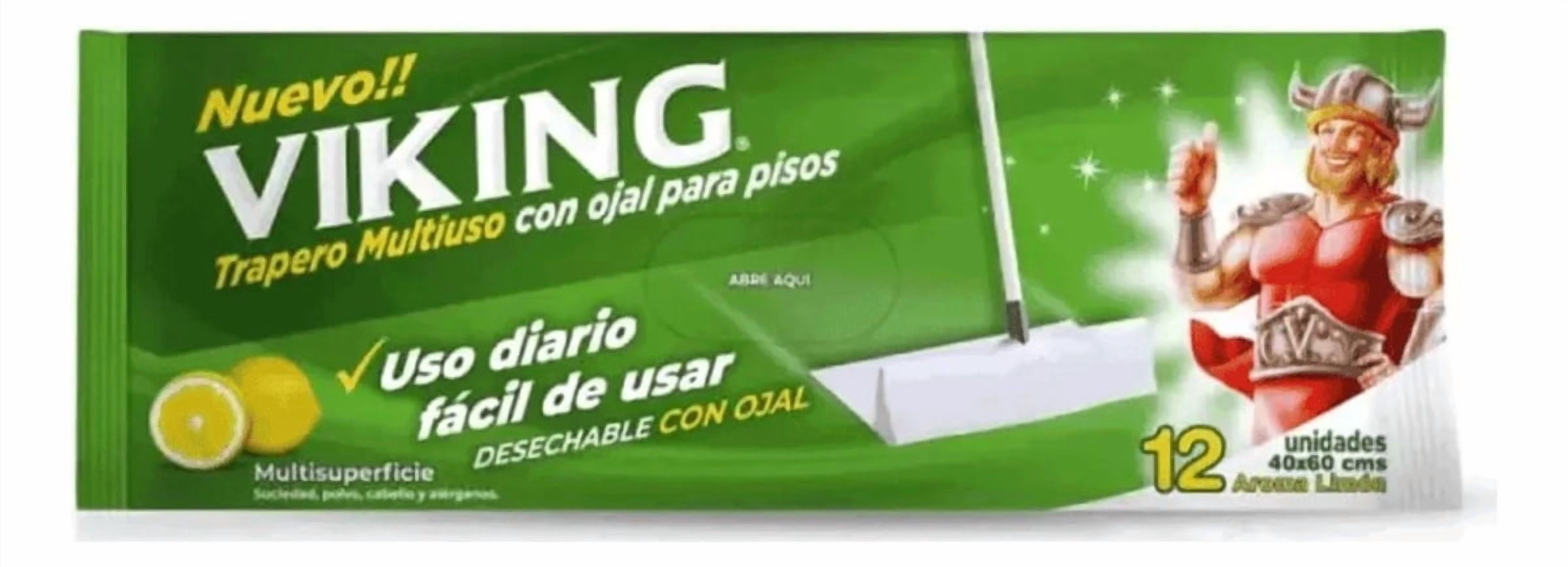 Viking - Trapeador Humedo Aroma Limón 12U 40X60Cms