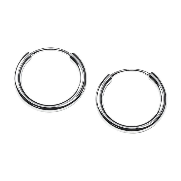 Aros Tubo Plata 925 Diámetro 13 mm