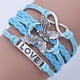 thumbnail image 1 of Handmade Leather Bracelet with Love and Butterfly Design - Perfect Gift for Men and Women, 1 of 5