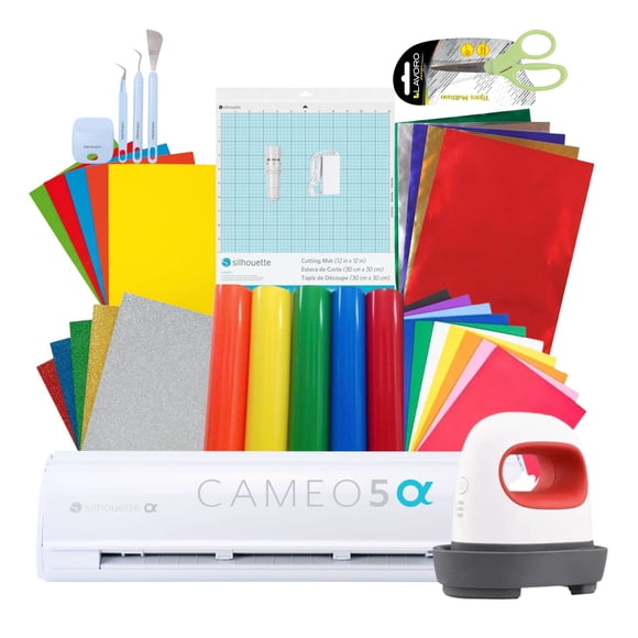 Kit papelería Silhouette Cameo 5 alpha White +Plancha Mini