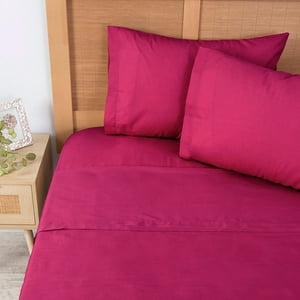 Mashini - Sábana 144 H Colores Lisos King Fucsia