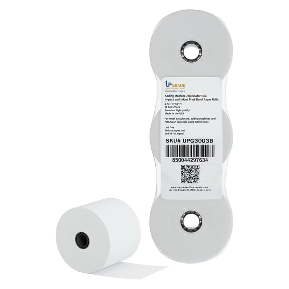 Cinta de papel para máquina sumadora Upgrade Office Supply 5 cm, 96 rollos