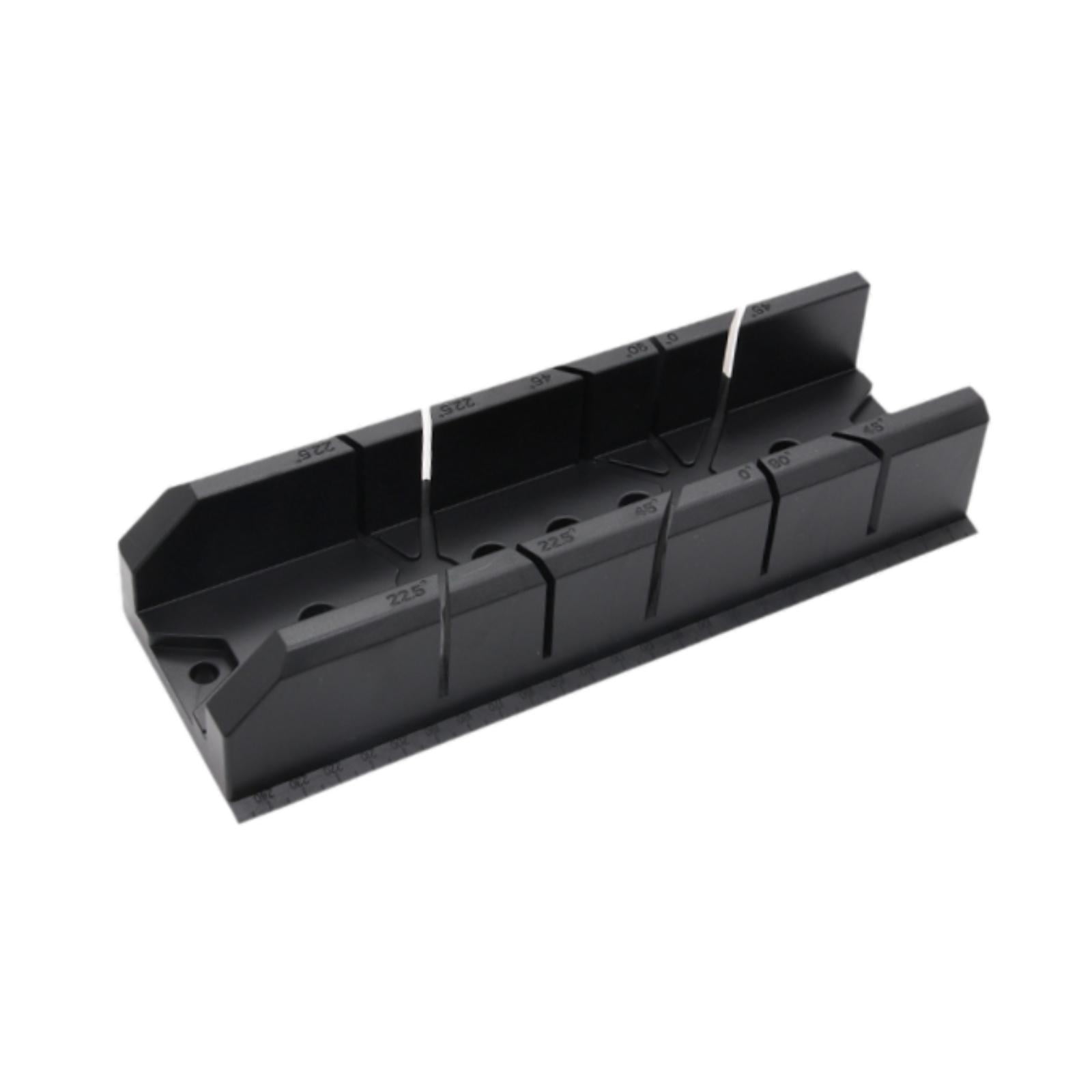 Ioensy - Caja De Sierra Ingletadora Con Ranura Para Guía, Caja De Corte Angular Para Cortar Ramas De Bricolaje, 10 Pulgadas, Color Negro