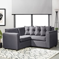 Masel - Seccional Esquinero Recife Tela Gris Oscuro 160X160X78